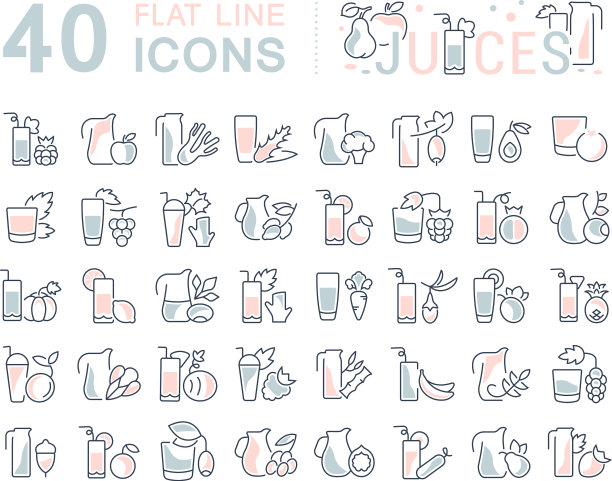 设置线条图标果汁图片下载