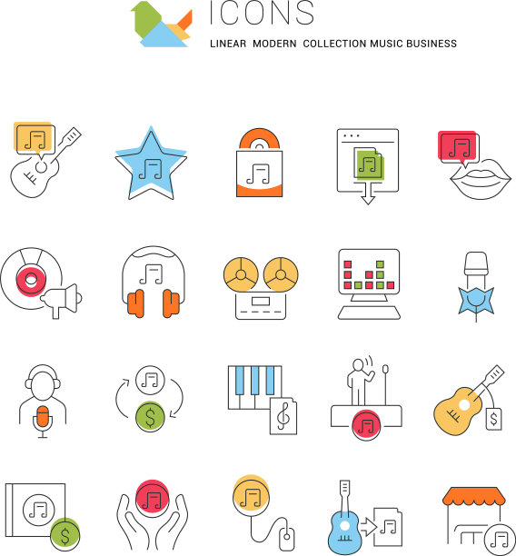谱线图标音乐业务图片下载