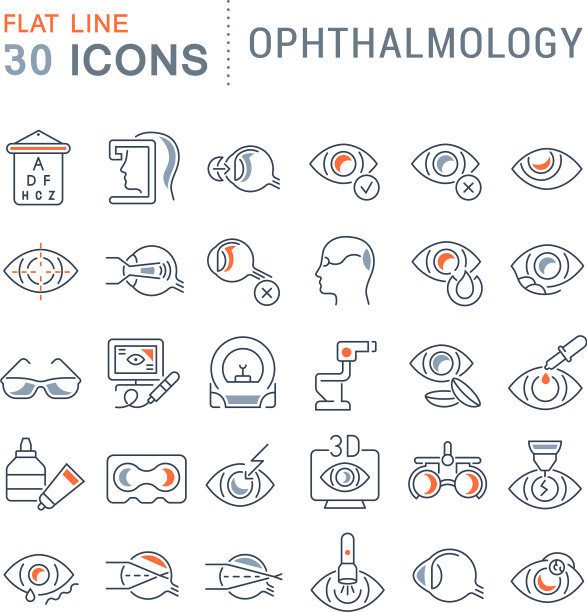 设置线条图标眼科图片下载