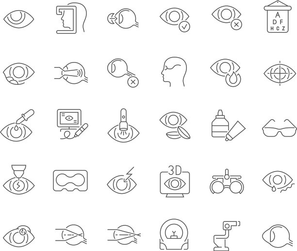 设置线条图标眼科图片下载