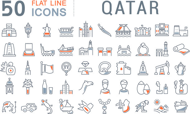 Set line ICONS卡塔尔图片下载