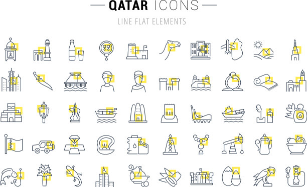Set line ICONS卡塔尔图片下载