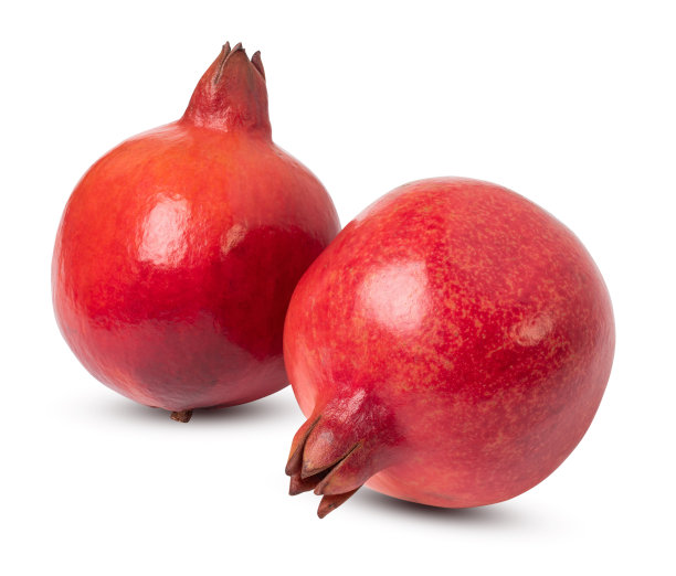 新鲜的印度石榴孤立在白色背景与修剪路径。图片下载