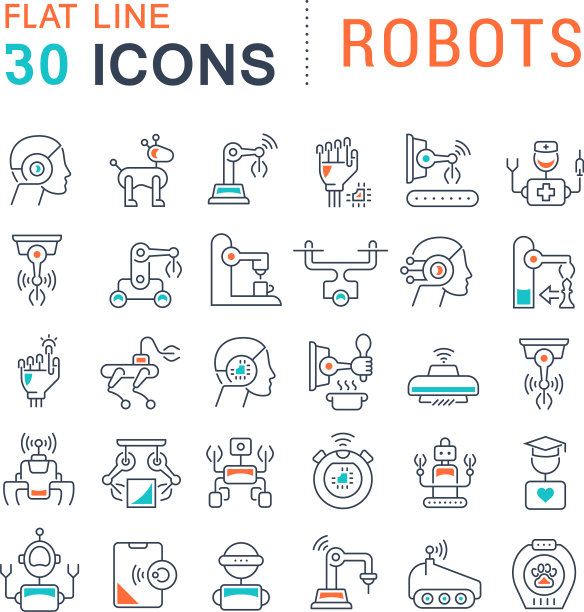 设置线条图标机器人图片下载