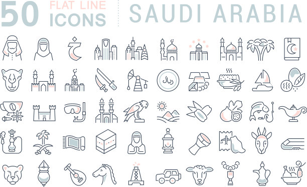 设置线图标沙特阿拉伯图片下载