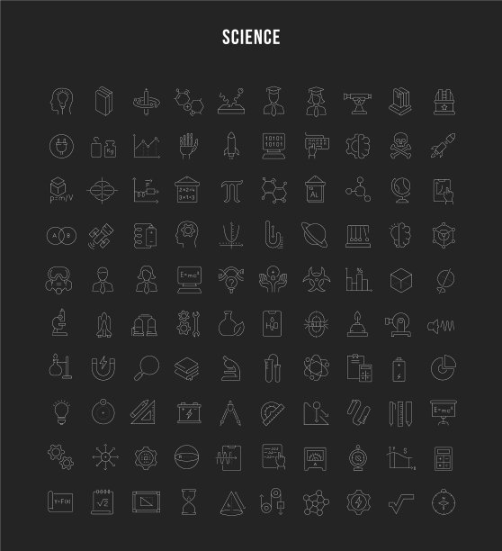 科学线条图标图片下载