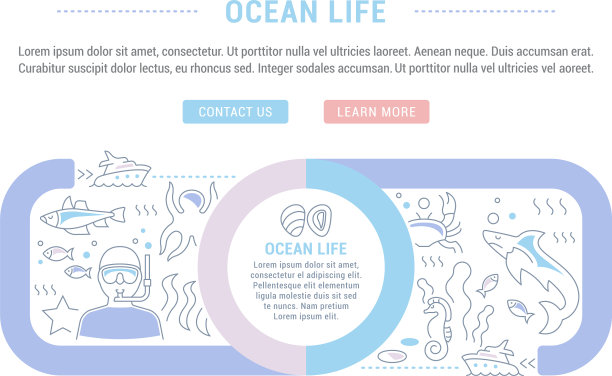 网站横幅和登陆页海洋生命图片下载
