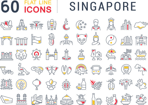 Set line ICONS新加坡图片下载