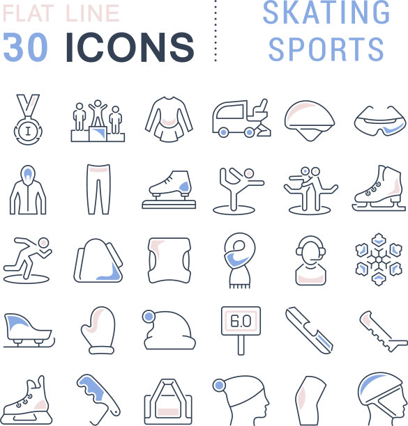 设置线条图标滑冰运动图片下载