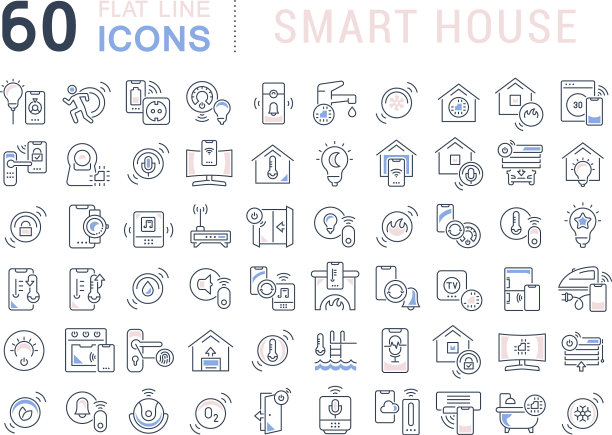 设置线条图标智能房子图片下载