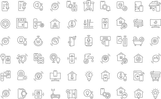 设置线条图标智能房子图片下载