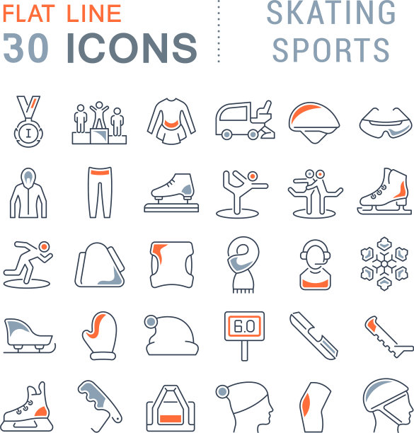 设置线条图标滑冰运动图片下载