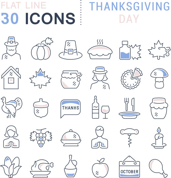 设定线图标感恩节图片下载