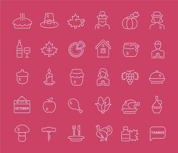 设定线图标感恩节图片下载