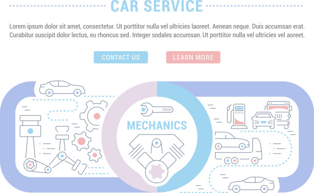网站横幅和着陆页汽车服务图片下载