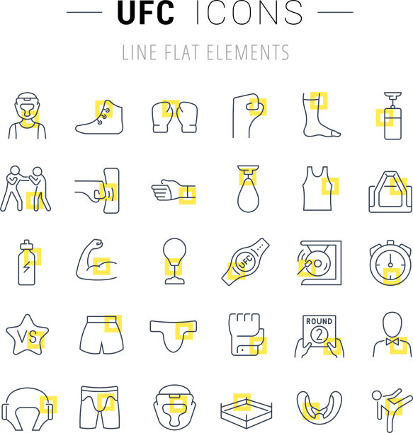 UFC线条图标合集图片下载