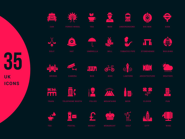 设置简单的图标英国图片下载