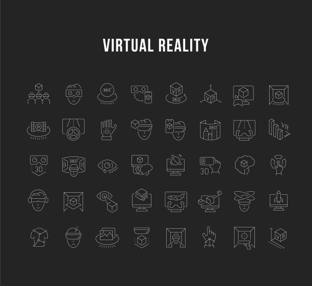 虚拟现实线性图标图片下载