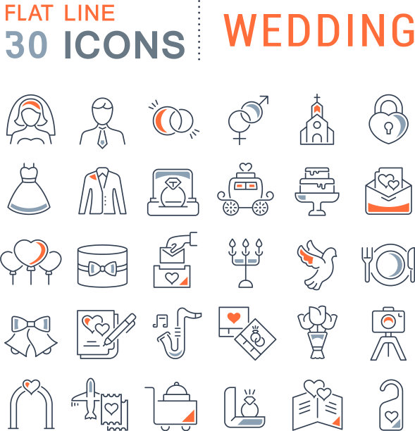 Set line图标婚礼图片下载