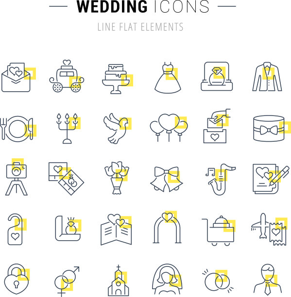 Set line图标婚礼图片下载