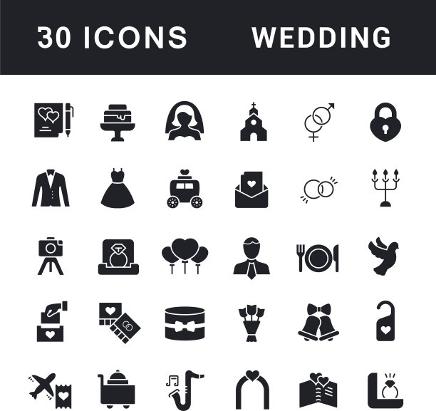 设置简单的图标婚礼图片下载