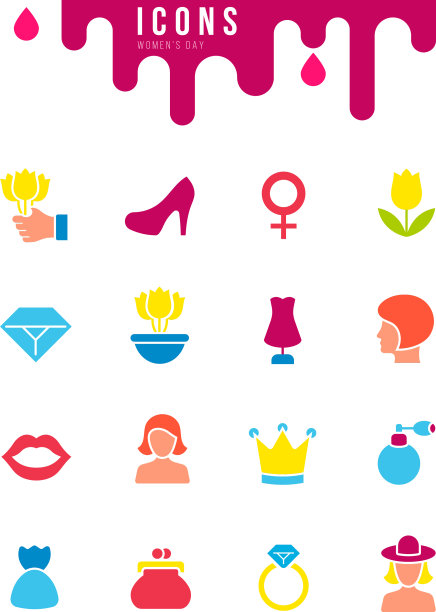 设立简单的图标妇女节图片下载