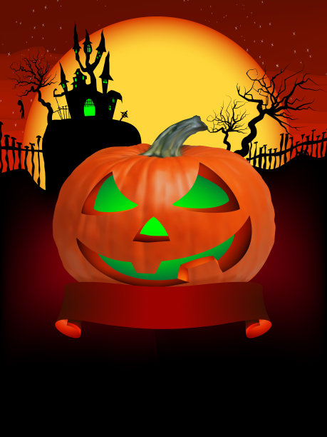 南瓜万圣节卡片与吊死的人。EPS 8图片下载