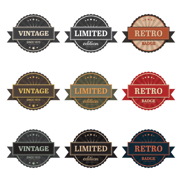 复古标签矢量设计插图孤立在白色的背景图片下载
