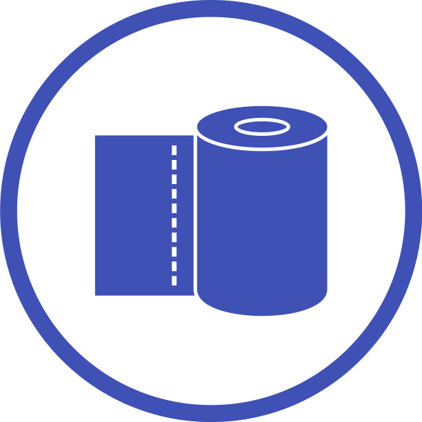 美丽的纸巾卷字形图标图片下载