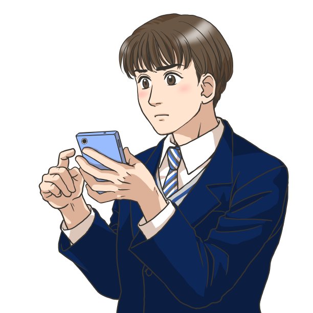 一个手里拿着智能手机的高中生图片下载