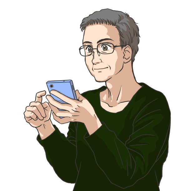 一个手里拿着智能手机的老人图片下载