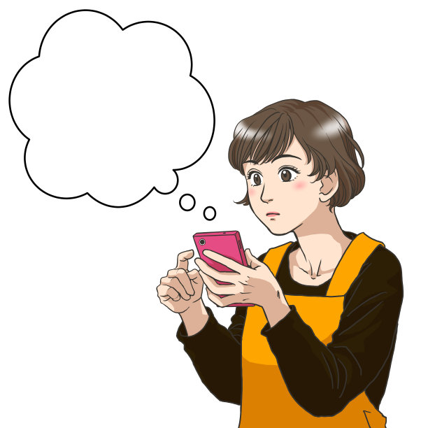 一个手里拿着智能手机的年轻家庭主妇图片下载