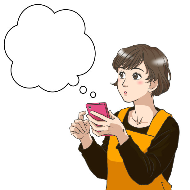 一个手里拿着智能手机的年轻家庭主妇图片下载