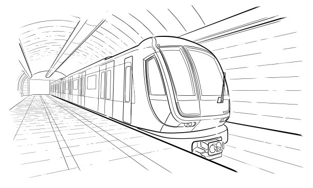 手绘地铁车站示意图图片下载