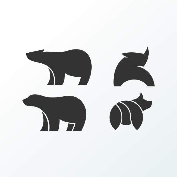 黑白组动物标志设计准备好了图片下载