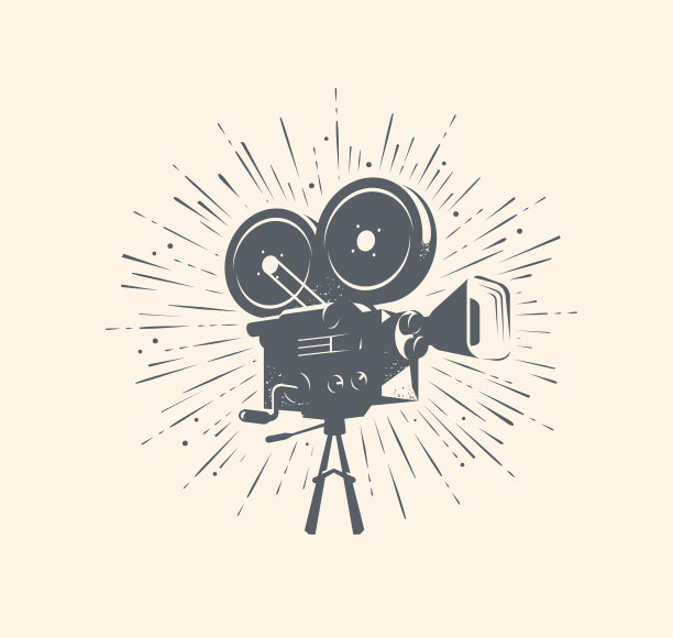 电影视频标志或标签的复古电影摄像机图片下载