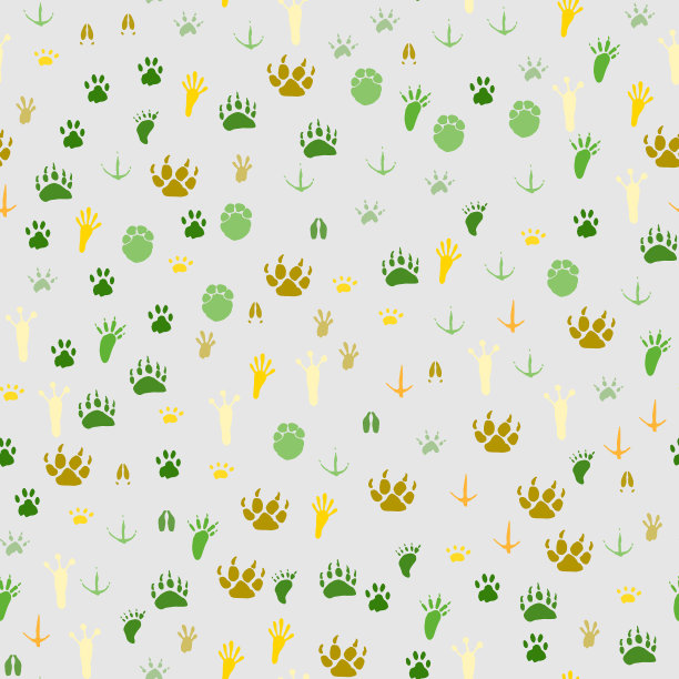 无缝的动物和鸟类的背景痕迹图片下载