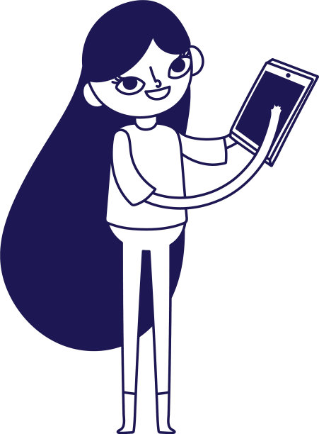 社交媒体年轻女性使用智能手机图片下载