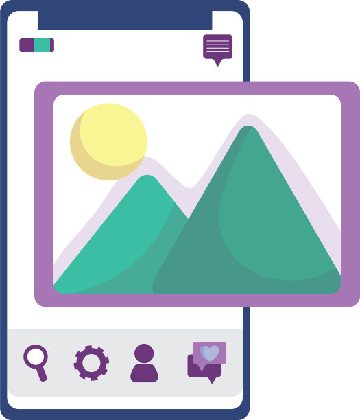 智能手机图片应用程序画廊社交媒体图片下载