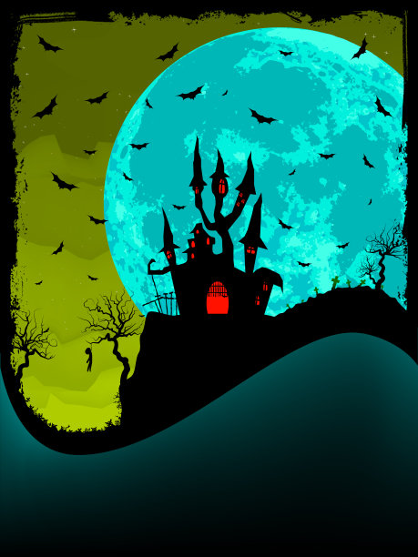 万圣节请帖附城堡。EPS 8图片下载