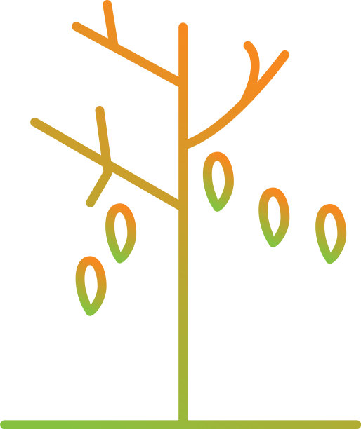 独特的树叶风线图标图片下载