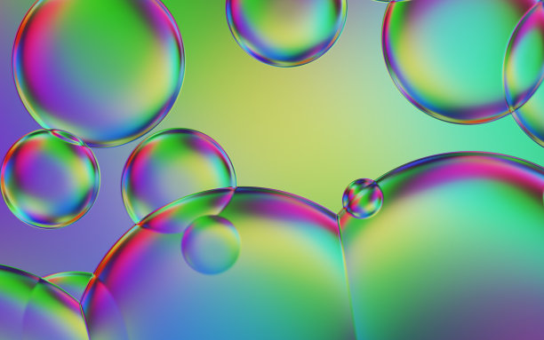 特写彩色肥皂泡图片下载