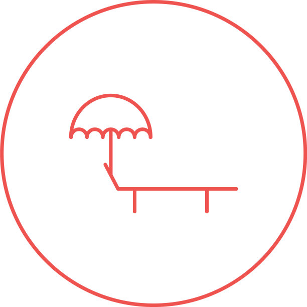 独特的日光浴椅系列图标图片下载