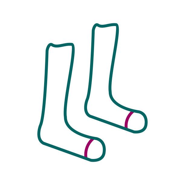 独特的一双袜子线图标图片下载