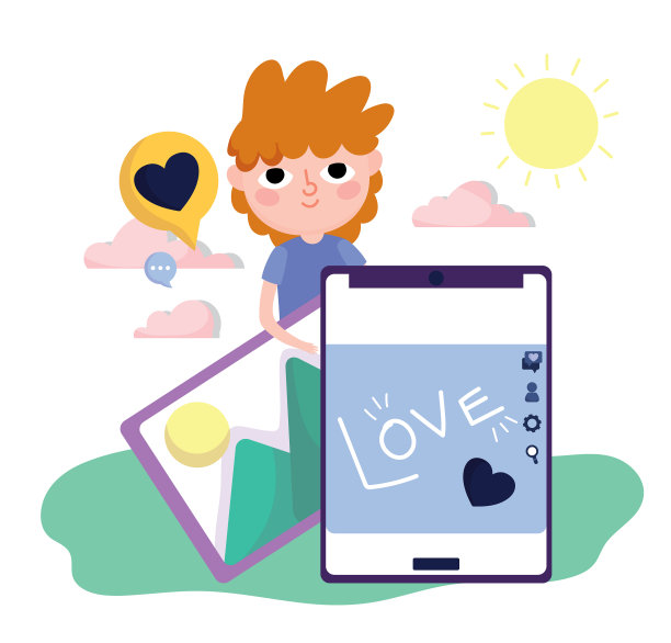 年轻男孩的智能手机图片喜欢社交媒体图片下载