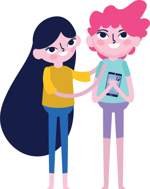 十几岁的男孩用智能手机和女孩一起社交图片下载