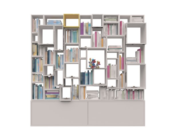 书架孤立的白色3d插图图片下载