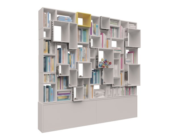 书架孤立的白色3d插图图片下载