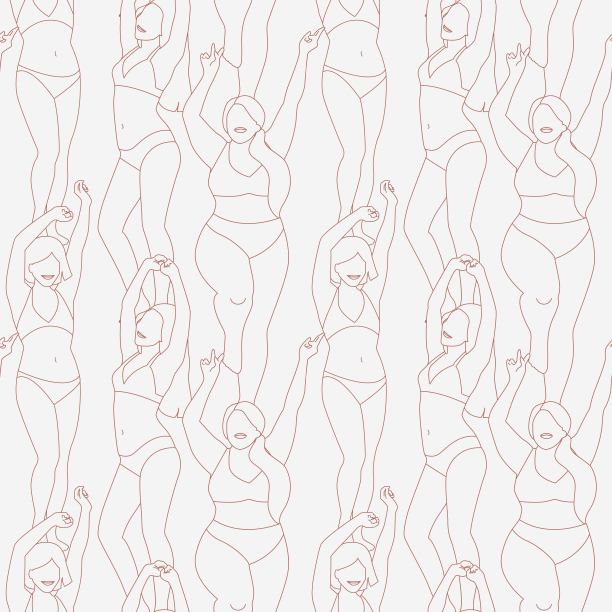 跳舞的女人矢量无缝模式图片下载