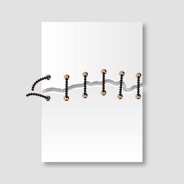 矢量空白纸的撕纸。掺有绳子。图片下载